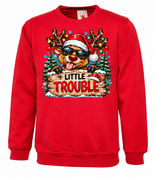 Little Trouble Christmas jumper in red